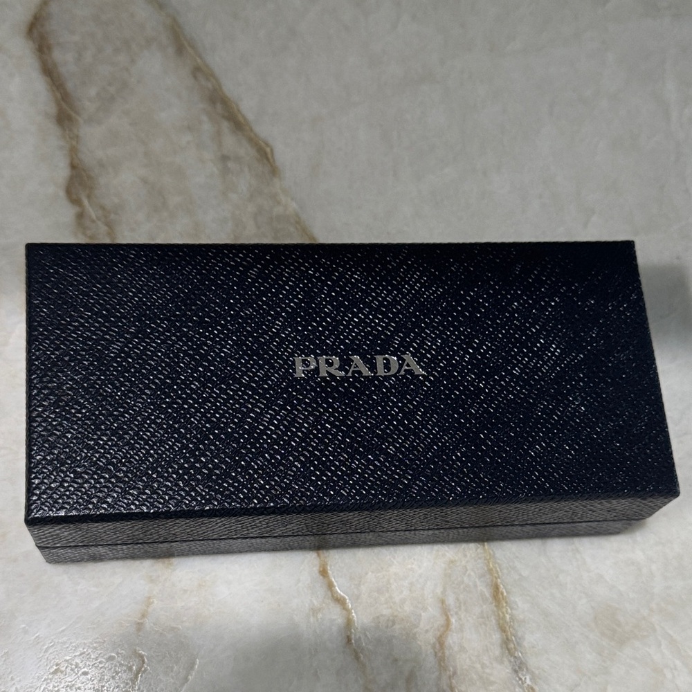 Prada Black Textured Glasses Case-NEW